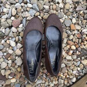 Cole Haan Noke Air mohair brown wedges